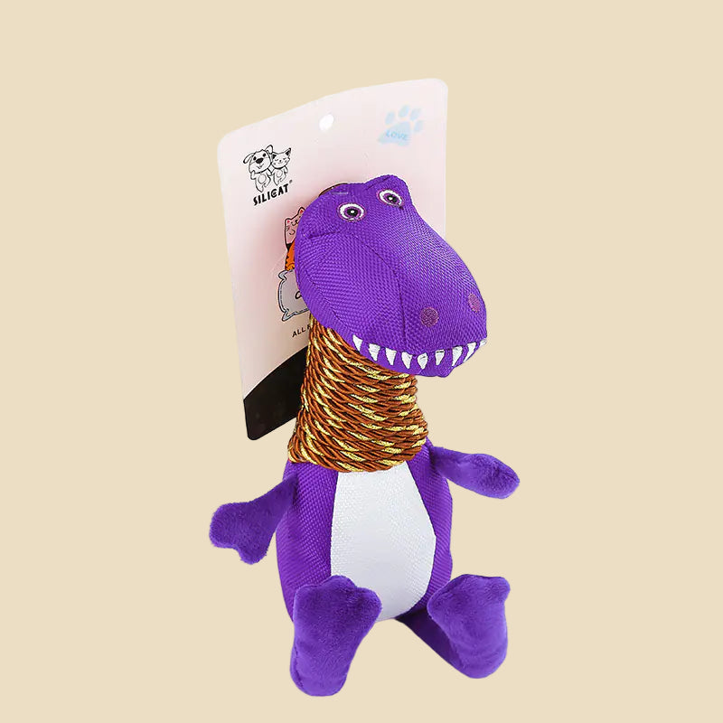 Plush Dinosaur Dog Toy