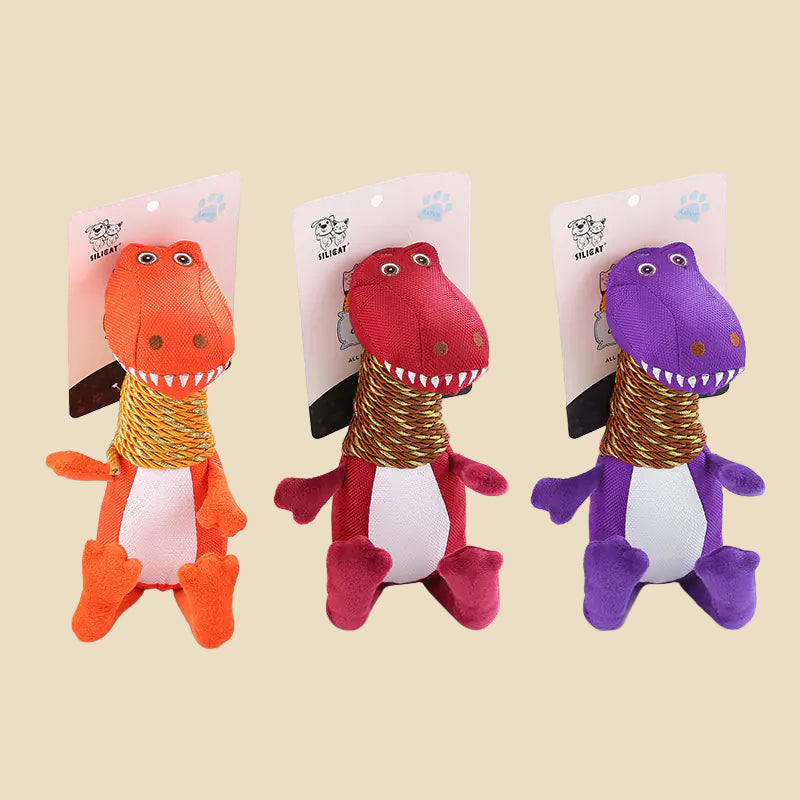 Plush Dinosaur Dog Toy